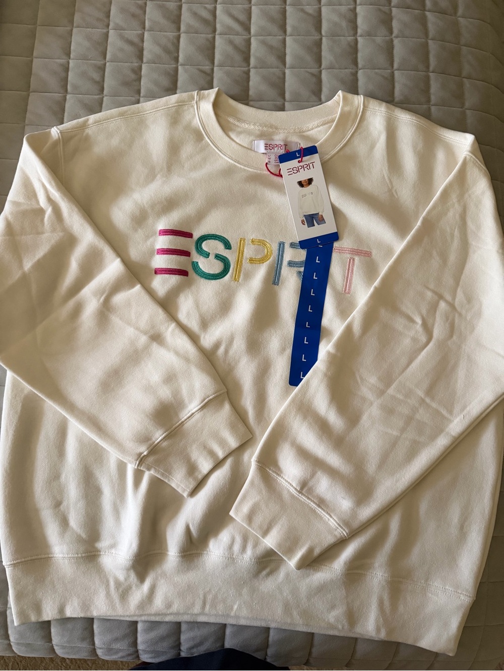 Esprit Cream Crewneck Sweatshirt sz L